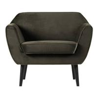 Woood Rocco Fauteuil - Velvet - Warm Groen - thumbnail