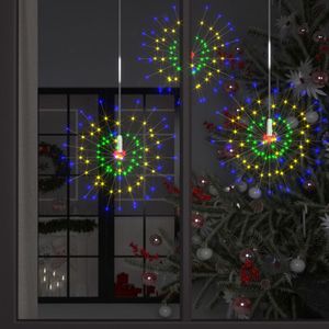 VidaXL 10 st Kerstverlichting vuurwerk 1400 LED&apos;s 20 cm meerkleurig