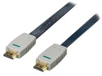 High Speed HDMI kabel met Ethernet Plat HDMI-Connector - HDMI-Connector 20.0 m Blauw