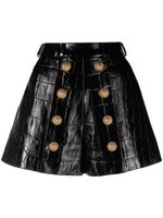 Balmain short à boutons embossés - Noir