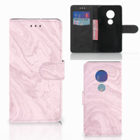 Motorola Moto G7 Play Bookcase Marble Pink - Origineel Cadeau Vriendin
