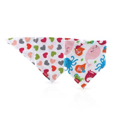 Nuby Slabbetje Bandana Junior 27 Cm Katoen Roze 2 Stuks