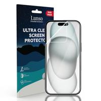 Lunso - Geschikt voor iPhone 15 - Duo Pack (2 stuks) Beschermfolie - Full Cover Screen protector