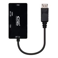 Nano Cable 10.16.3301-BK 3-in-1 DisplayPort naar VGA/DVI/HDMI adapter (DP1.2/M-VGA/H-DVI/H-HDMI/H) HDMI 4K zwart