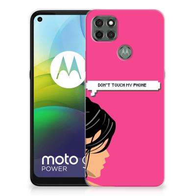 Motorola Moto G9 Power Silicone-hoesje Woman Don't Touch My Phone Motorola Moto G9 Power Silicone-hoesje Woman Don't Touch My Phone