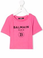 Balmain Kids t-shirt à logo imprimé - Rose