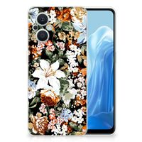 TPU Case voor OPPO Reno8 Lite Dark Flowers - thumbnail