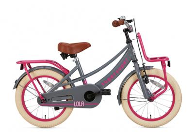 Supersuper Lola 16 Inch 25,4 cm Meisjes Terugtraprem Roze/Grijs