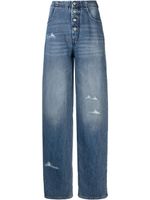 MM6 Maison Margiela jean droit à effet usé - Bleu