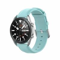 By Qubix - Compatible met Garmin Venu 2 / Garmin Venu 3 - Classic leren bandje - Blauw - leather - Compatible Garmin bandje - Bandbreedte: 22mm