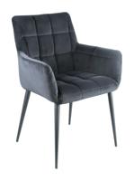 PTMD Eetkamerstoel 'Flair' Velvet, kleur Zwart