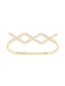 ALINKA 18kt yellow gold KATIA TRIO diamond two-finger ring - Or