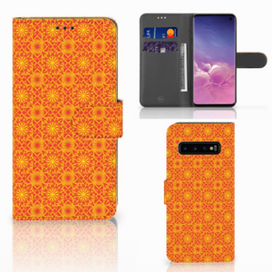 Samsung Galaxy S10 Telefoon Hoesje Batik Oranje