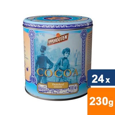 Van Houten - Cocaopoeder in blauw vintage Blik - 24x 230g Van Houten - Cocaopoeder in blauw vintage Blik - 24x 230g