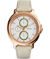 Horlogeband Fossil ES3930 Leder Beige 18mm