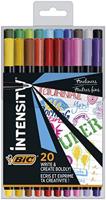 BIC Intensity Fineliner Dunne Punt (0,8 mm) - Verschillende Kleuren, Pak van 20 Stuks