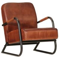 vidaXL Fauteuil, relaxstoel, zitting met armleuningen en rugleuning, woonkamermeubels voor woonkamer, huis, bruin echt leer