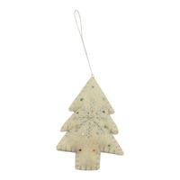 Decoratieve Vilten Kerstboom Wit-Zilverkleurig