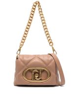 LIU JO logo-plaque quilted crossbody bag - Marron