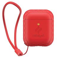 Catalyst Lanyard Case voor AirPods 1 en 2 - Siliconen hoes voor AirPods-case, inclusief koord, hoogglanzende oppervlakteafwerking met extra grip, compatibel met draadloos opladen - Rood