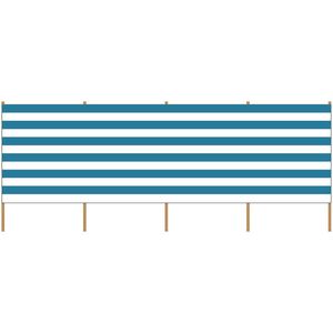 Strand/camping windscherm gestreept wit/blauw 2,25 meter x 120 cm