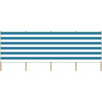 Strand/camping windscherm gestreept wit/blauw 2,25 meter x 120 cm - thumbnail