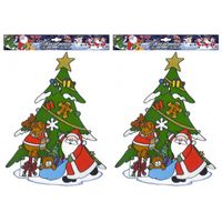 5x stuks kerst raamstickers/raamdecoratie kerstman/rendier plaatjes 40 cm