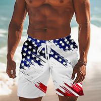 Amerikaanse vlag herenshorts zomershorts casual shorts zijzakken trekkoord elastische taille ademend zacht kort casual dagelijks vakantie mode streetwear Lightinthebox