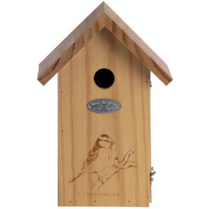 Vogelhuisje/nestkastje pimpelmees met silhouet  26 cm   -