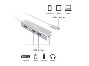 Equip 128958 interface hub USB 3.2 Gen 1 (3.1 Gen 1) Type-C 5000 Mbit/s Zilver