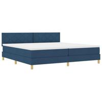 vidaXL Boxspringbed met Matras & LED Blauw 200x200 cm Stof