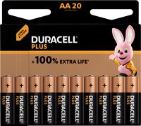 Duracell batterij Plus 100% AA, blister van 20 stuks