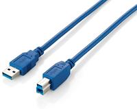 Equip USB-kabel A -> B St/3,00 m polyzak, blauw