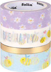 Folia Deko-Klebeband Washi-Tape HOTFOIL BEES 4er Set 57907189-