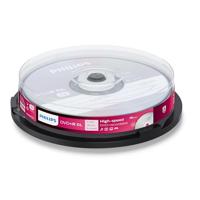 Philips DVD+R DoubleLayer High-speed (8,5 GB / 240 minuten video, 1-8x snelheid, 10 stuks Jewel Case)