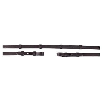 BR Dressuurteugel Leer - 16mm - Zwart/Zilver Full