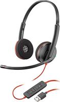 POLY Blackwire 3220 Headset Bedraad Hoofdband Oproepen/muziek Zwart