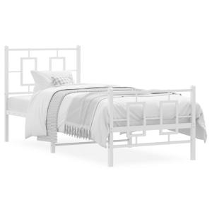 Bedframe met hoofd- en voeteneinde metaal wit 80x200 cm