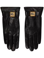 Karl Lagerfeld gants à plaque logo - Noir