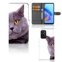 OPPO A76 | A96 Telefoonhoesje met Pasjes Kat - thumbnail