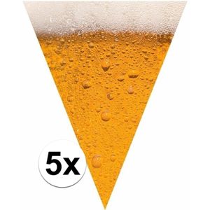 5x Bierfeest versiering vlaggenlijn 6,4 meter pils print   -