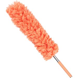 Plumeau/duster XL - uitschuifbaar - synthetisch - oranje - 55-142 cm