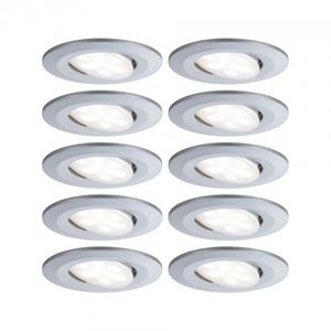 Paulmann LED-inbouwlamp voor badkamer Set van 10 stuks 65 W Chroom (mat)