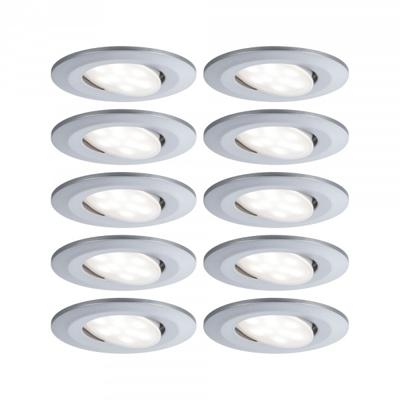 Paulmann LED-inbouwlamp voor badkamer Set van 10 stuks 65 W Chroom (mat)