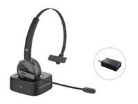 Conceptronic POLONA03BD hoofdtelefoon/headset Draadloos Hoofdband Kantoor/callcenter Bluetooth Oplaadhouder Zwart - thumbnail