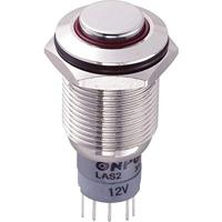 TRU Components 701909 LAS2GQH-11E/R/12V/N/P Vandalismusgeschützter Drucktaster 250 V/AC 3A 1 x Ein/