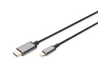 Digitus DA-70821 USB-C kabel - HDMI 1.8M 4K/30HZ zwart metalen behuizing