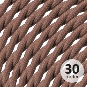 ROL 30 Meter strijkijzersnoer GEDRAAID BRUIN 3X0.75mm