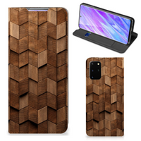 Book Wallet Case voor Samsung Galaxy S20 Plus Wooden Cubes