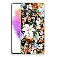 TPU Case voor Samsung Galaxy A73 5G Dark Flowers - thumbnail